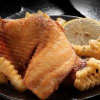 #Fried Catfish Meal  · 2 Fried Catfish fillets served with fries