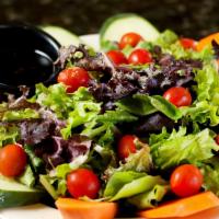 Himalayan Green Salad · Fresh Spring mixed, carrot, cucumber, cherry, tomato and Olive served with honey base dressi...