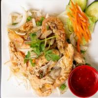 A2. Tôm Rang Muối (10) · Salt and pepper deep fried shrimp.