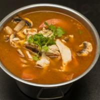 S1. Tom Yum  · Mild Spicy.  A blend of spices with lemongrass broth, lime juice, mushrooms, tomato and a ch...