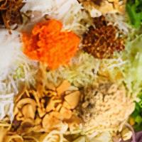 Ruby Rainbow Salad · This salad is made from four different types of noodles, fried tofu, thinly sliced onions, c...