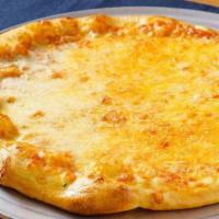 Cheese Pizza · Fourteen Inch whole pizza, cut into eight slices, topped with a mozzarella and provolone che...