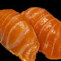 Zuke Salmon Nigiri · Marinated Salmon over Sushi Rice