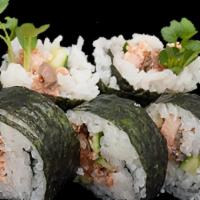 Salmon Skin Roll · Salmon Skin, Kaiware or Green Salad, Gobo