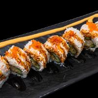 White Dragon  Roll · Top: Imitation Crab Meat, Unagi Sauce, Spicy Mayo, Tobiko/Masago. Inside: Shrimp Tempura, Cu...