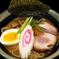 Spicy Tonkotsu Ramen · Chashu Pork, Half-Boiled Egg, Fish Cake, Bamboo Shoots, Seaweed Sheet, Green Onion, Spicy To...