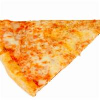 Extra Large Cheese Pizza Slice · Extra large creamy cheese pizza slice with homemade tomato sauce.