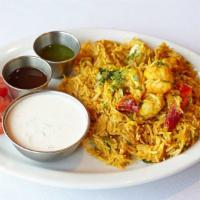 Vegetable Biryani · Rice aromatically flavored with Indian spices & fried with mixed vegetables.