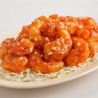 Chilli Saeu · deep-fried shrimp with spicy chili sauce / peanut