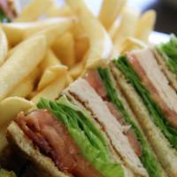 Club House · Triple decker with fresh turkey, bacon, lettuce, tomato with mayonnaise on your choice of to...