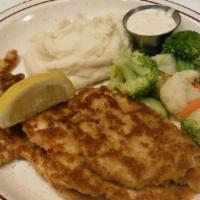 Senior Sole Filet · Breaded and grilled.