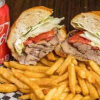 Tri-tip Sandwich (Basket) · Mayo, Lettuce, Tomato, BBQ (horseradish available on request).