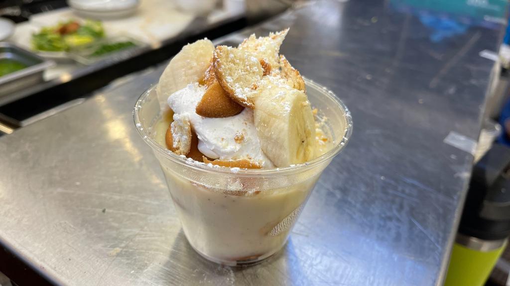 Banana Pudding · Custard, vanilla wafer crumble, bananas, whipped cream. Amazing
