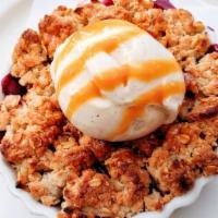 Apple Cobbler  · Oatmeal crumble, vanilla bean gelato