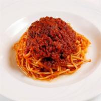 Spaghetti alla Bolognese · Pasta in a meat sauce.