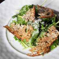 Caesar Salad · Anchovy Tuile, Grana Padano, Caesar Dressing