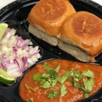 Pav Bhaji · Mixed vegetables cooked in special blend of spices served with soft Pav Bread shallow fried ...