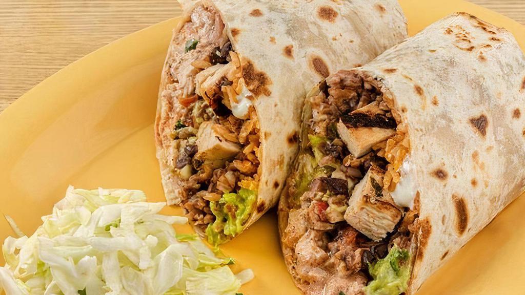 Classic Burritos · Toasted tortilla, your choice of protein, rice, black beans, pico de gallo, cabbage salad, and smoky chile salsa.
