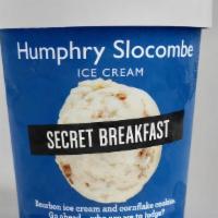 Secret Breakfast · Bourbon ice cream with cornflake cookies, go ahead, who are we to judge? In fact, make ours ...