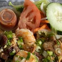 Combo Rice Plate | Cơm Đặc Biệt · Grilled Chicken + Pork + Shrimp + Salad + Soup