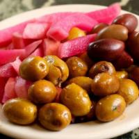 Olives or Pickled Turnips (V,GF) · Vegan/ Gluten Free
