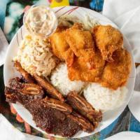 Seafood Combo · Fried fish, fried shrimp with choice of meat.