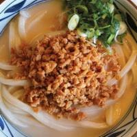 Vegan Udon · Our handcrafted udon served with housemade creamy miso vegan broth and tofu meat marinated i...
