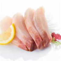 Hamachi (Yellowtail) Sashimi  · Sliced raw Yellowtail fish served with daikon radish.