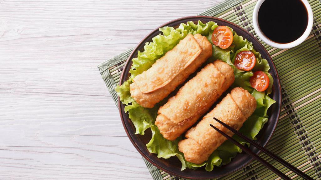 House Egg Rolls · 6 pieces of delicious Egg rolls filled with Shrimp, pork, and mixed vegetables.