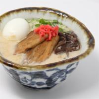 Hakata Tonkotsu · Hakata style ramen with rich pork broth. Chashu pork (simmered pork belly), seasoned soft bo...