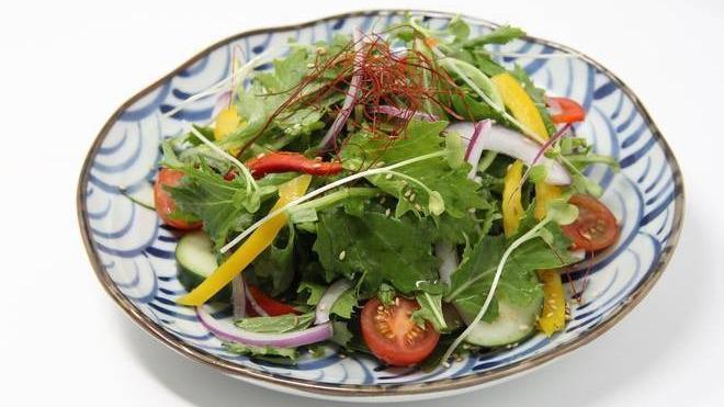 Marufuku Salad · Assorted Greens and assorted vegetables.
