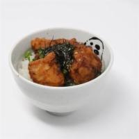 Karaage Bowl · Japanese style fried chicken over rice.