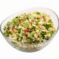Greek Chop · House mix (iceberg/spinach), green olives, tomato, cucumber, bell peppers, red onions, feta ...