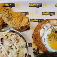Kimchi Fried Rice with Fried Chicken · Daily Special: Kimchi Fried Rice with 2pc fried chicken and a side of coleslaw