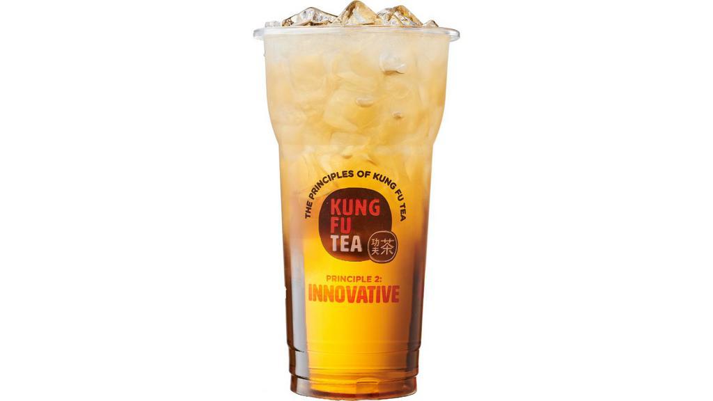 Kung Fu Honey Tea · Our signature longan honey is the star of this caffeine-free tea that makes any topping shine. [gluten-free/ non-vegan/ dairy-free/ caffeine-free]