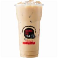 Coffee Milk Tea · Our kung fu milk tea with an added kick of kung fu tea espresso. sweet creamy and bold.