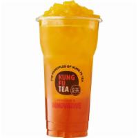 Mango Green Tea · Green tea and mango with cane sugar. Comes with mango jelly topping.