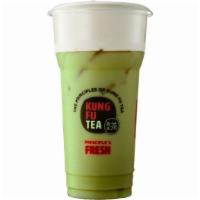 Matcha Milk Cap · Japanese matcha green tea & fresh Lactaid milk. Perfect with our rich milk cap.