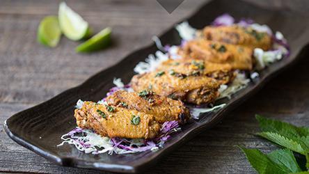 A4. Basil Lime Wings · Deep Fried Chicken Wings with Homemade Basil Lime Seasoning.