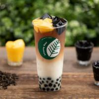 S12. Amazing 3 Bro Milk Tea · Fresh milk brings out rich ancient black tea flavor with Glass Jelly , Egg Pudding & Sweet B...