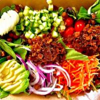 Oaklandish Salad · **Ranch Dressing: Has Egg, Dairy, Keto, Gluten Free**
Organic mixed greens, Palo Alto Firefi...