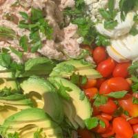 Large Salad Catering: Cobb Salad with Blue Cheese Dressing · **Blue Cheese Dressing: Has Egg, Dairy, Keto, Gluten Free**
Organic mixed greens, bacon, blu...