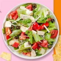 Margarita Salad · Made with fresh romaine lettuce, jicama, red and green cabbage, carrots, pinto beans, salsa ...