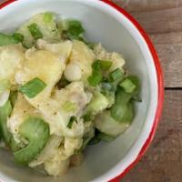 No Mayo Potato Salad (v) · Yukon gold potatoes with celery, scallions and lemon dressing. Vegan.