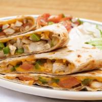 Chicken Quesadilla Lunch Special · Chicken breast, onion, bell pepper, cheddar cheese.