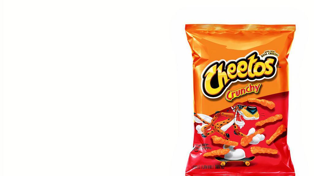 Cheetos®  Crunchy (330 Cals) · Bring a cheesy, delicious crunch to your meal with a bag of CHEETOS® Crunchy Cheese-Flavored Snacks. Made with real cheese for maximum flavor.