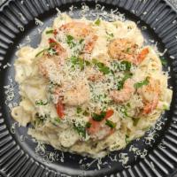 Alfredo Pasta · Homemade Alfredo sauce with linguine pasta. Contains garlic, parsley, parmesan, and black pe...
