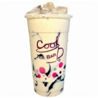 Grass Jelly Roasted Milk Tea · The most popular! Our aromatic Roasted Milk Tea with silky, housemade grass jelly.
