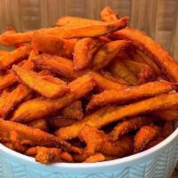 Sweet Potato Fries · Thick cut, crispy sweet potato fries.
