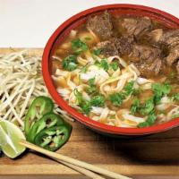 #5 Beef Stew and Rice Noodles (牛腩粉) · Beef stew with Vietnamese rice stick noodle in our savory, housemade beef broth.